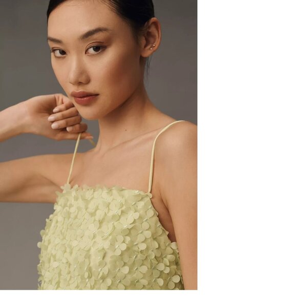 Anthropologie Light Green Textured Mini Dress - Picture 2 of 6